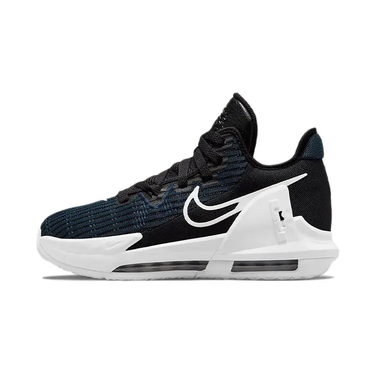 Nike LeBron Witness 6 Black Dark Obsidian GS Cushioned Breathable Mid Top Basketball Shoes Kids'' DD0423-002