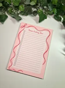 Pink Never Ending List Notepad