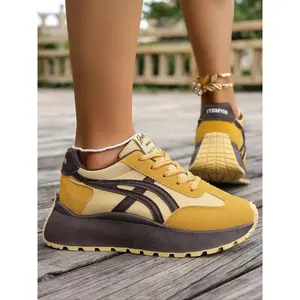 Ultra-soft women’s sport shoes, trendy Arisan style, fall and winter casual wedge heel, thick sole anti-slip comfortable footwear, thick-soled sneakers