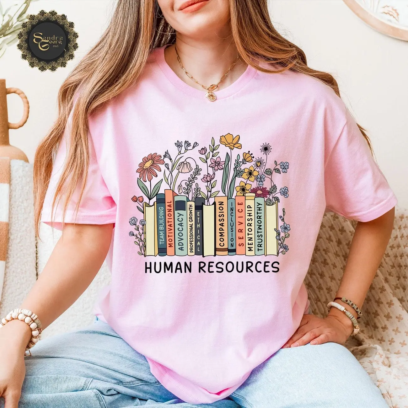 Floral Human Resources Book Lover T-shirt, HR Shirt, Human Resources T Shirt, HR Manager Gift, HR Team Shirt, Hr Flower Tee, Hr Floral 6