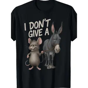 Funny Sarcastic Rat Donkey Meme TShirt I Don't Give A Graphic Tee with Donkey Rat Characters Soft Breathable Shirt for Men Unisex Adult Humor Apparel Casual Meme TeeHappy Mother Day Shirt for Mom Best Mom Ever Graphic Tee Gift, PLUS SIZE