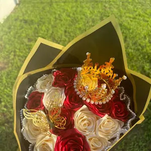 Decorative Ribbon Rose Bouquet, Handmade