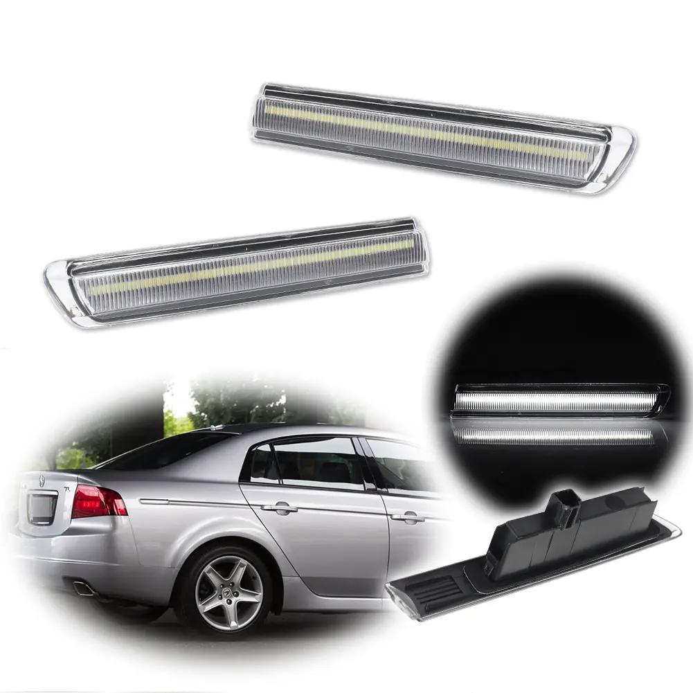 2pcs JDM Type-S Look Clear Lens White LED Rear Side Marker lamps Lights For 2004 2005 2006 2007 2008 Acura TL,Replace OEM AC2861100, AC2860100