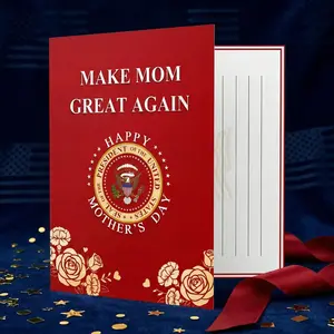 SummerVibes Funny TRUMP Talking Mother’s Day Card with Voice Audio – Musical Pop Up Greeting Card for Mom, Wife, Grandma – Hilarious Gag Gift – 5x7 Card with Red Envelope