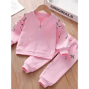 Girls' Spring/Autumn Sportswear Two-Piece Set, Perfect for Outdoor