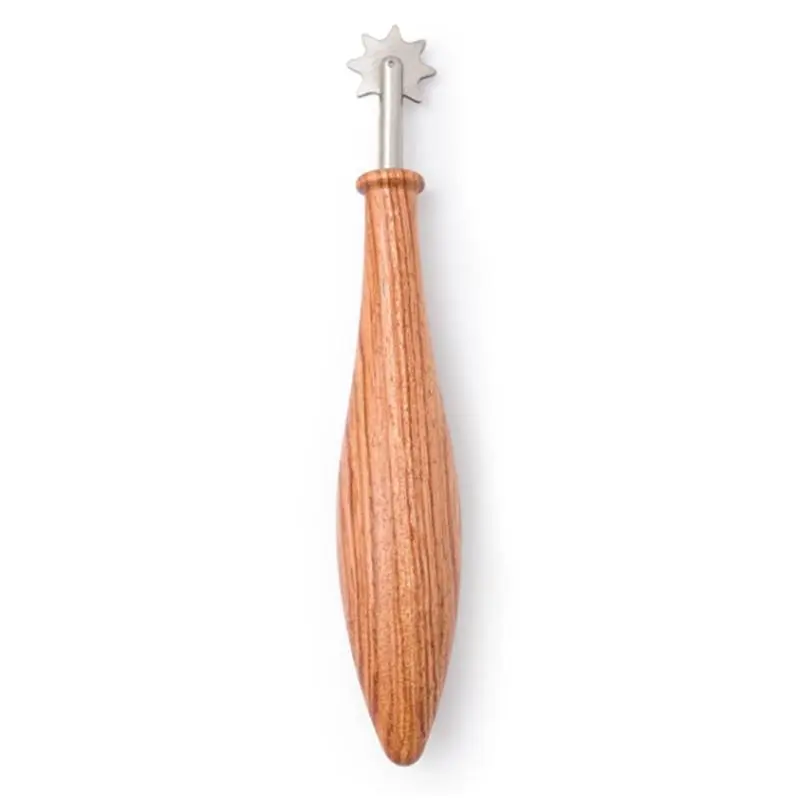 Clay Roller Printing Tool - Stainless Steel Serrated & Wavy Edge Clay Cutter Roller with Wooden Handle, Lace Indentation and Sewing-Effect Texture Tool for Pottery, Sculpting and Crafting