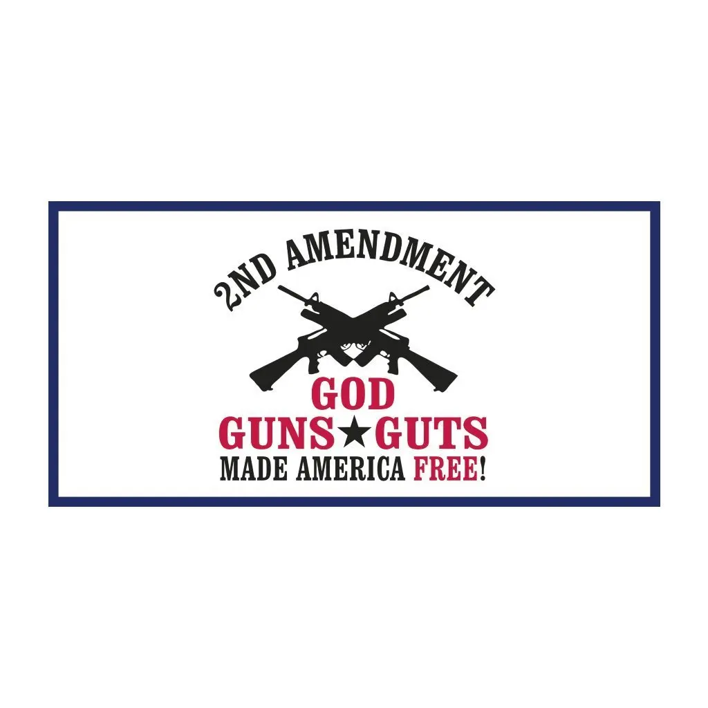 2A God Guns and Guts Made America Free Bumper Sticker