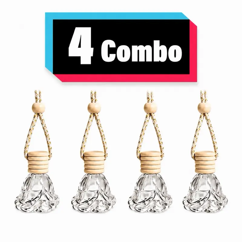 4-Pack VELMONT Bloom Group Bundle Car Air Freshener – Premium Essential Oil-Infused Hanging Car Diffuser, Long-Lasting Luxury Fragrance & Odor Eliminator for Car Interior Accessories