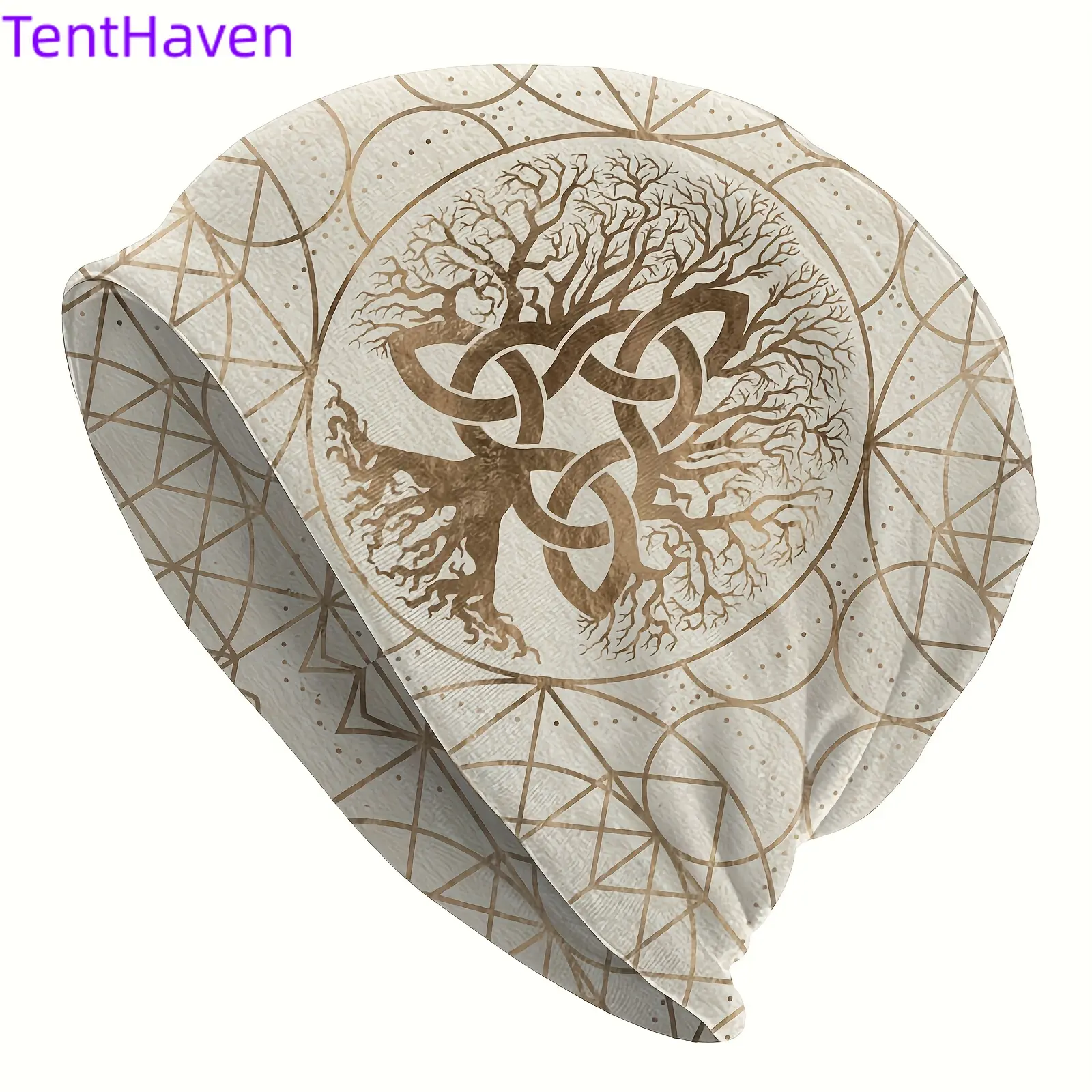 Tree of Life Print Knit Beanies for Adults - Lightweight, Stretchy Unisex Sports & Outdoor Polyester-Elastane All-Season Headwear