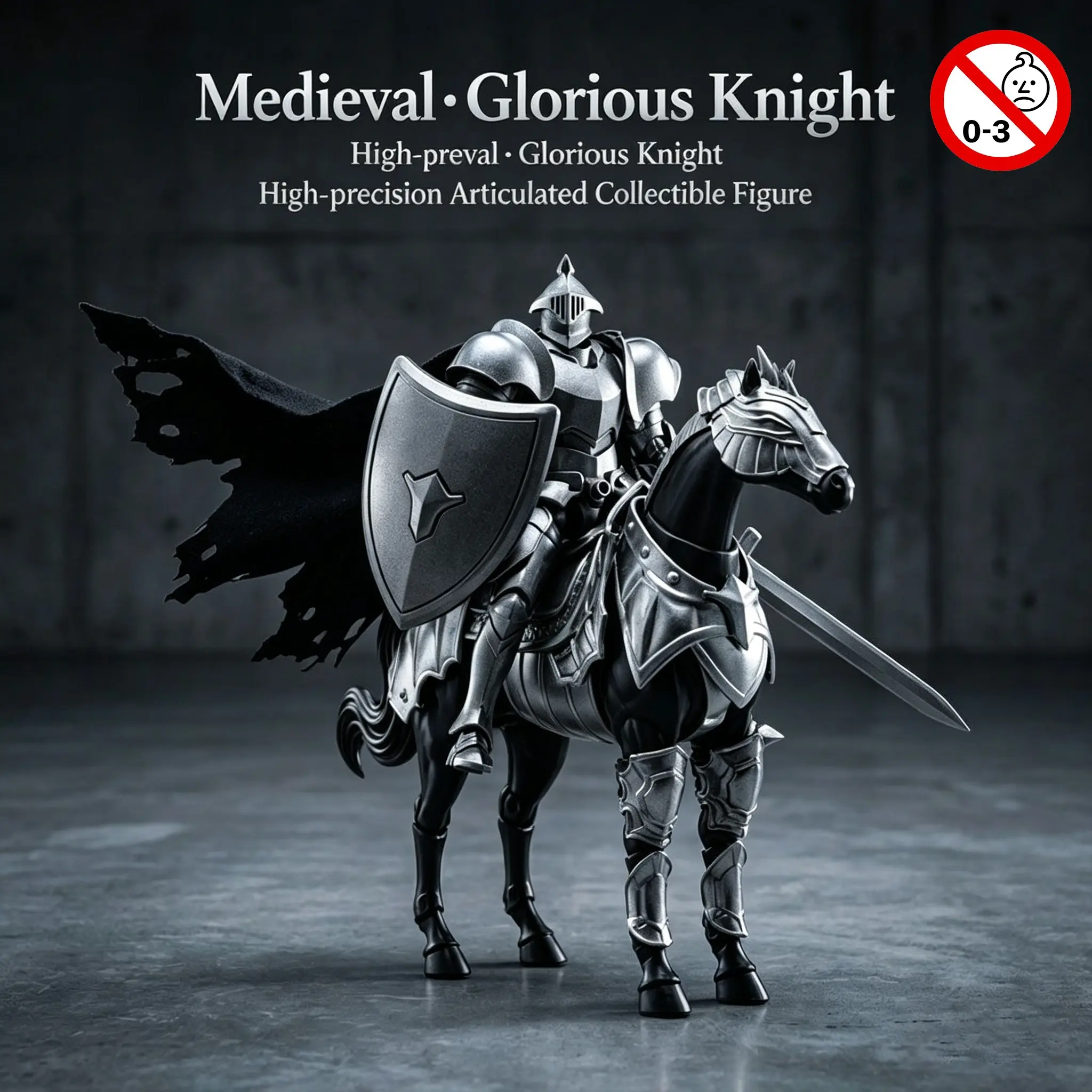 2-Color Medieval Cavalry Knight Glorious Knight Action Figure, Articulating Figurine, Fully Articulated Armor Knight with Horse & Weapons, Collectible Game Figures Model Toy for Display & Gift