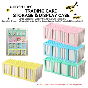Collectible Card Storage Display Box, Large Capacity, Stackable, Compatible with Trading Cards, Sports Cards, Football & Baseball Cards, Card Hobby Box