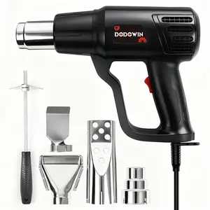 Heat Gun Kit, Fast Heating Dual-Temperature (212°F & 1112°F) Hot Air Tool For Welding, Paint Removal, Adhesive Softening, Shrink Wrapping, Plastic Bending & Rusted Bolts Loosening - Ideal For, Car Wraps & Home Repairs.