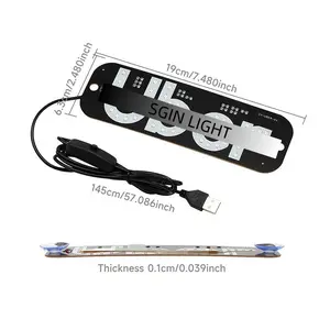 Ub LED Car Sign USB Powered Windshield Taxi Light with Suction Cups for Ride Share Drivers semitruck accessories