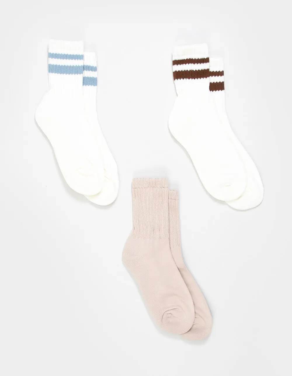 FULL TILT 3 Pack Womens Stripe Slouchy Socks, Multi-Colored