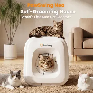 PawSwing Neo Self Groomer for Hairball Control and Shedding Relief 360° Skin Friendly Brush Pet Hair Remover Tool Gentle Self Cleaning Automatic Fur Collection Smart Grooming House