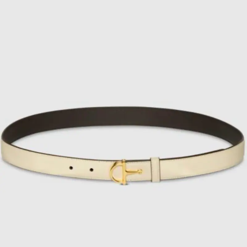 Pre-owned Gucci Leather Thin Half Horsebit Belt Size 100