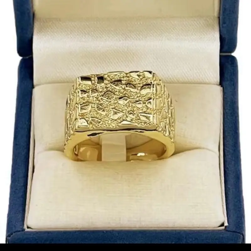 14k gold plated square nugget ring 14k gold plated square nugget ring