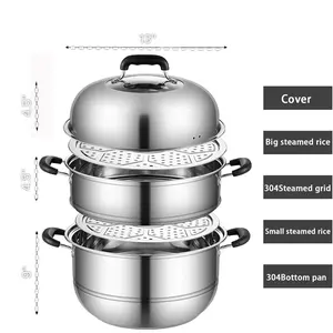 **Baporera de 34cm 3 Niveles para Tamales - Acero inoxidable - 3 niveles para cocinar múltiples tamales a la vez - Acero inoxidable duradero y resistente a corrosión - Diseño innovador para distribuir vapor