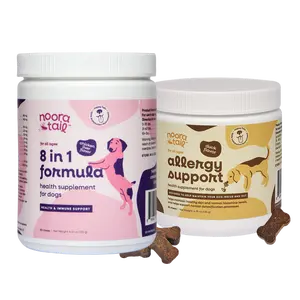 Dog Allergy Relief + Joint Support Supplement – 8-in-1 Multivitamin & Itchy Skin Chews with Salmon Oil, Quercetin & Turmeric – Combo Pack