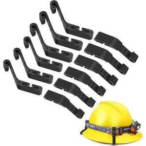 12 Pack Hard Hat Light Clips, Full Brim Headlamp Clips,Anti-Slip Stable Hard Hat Accessories