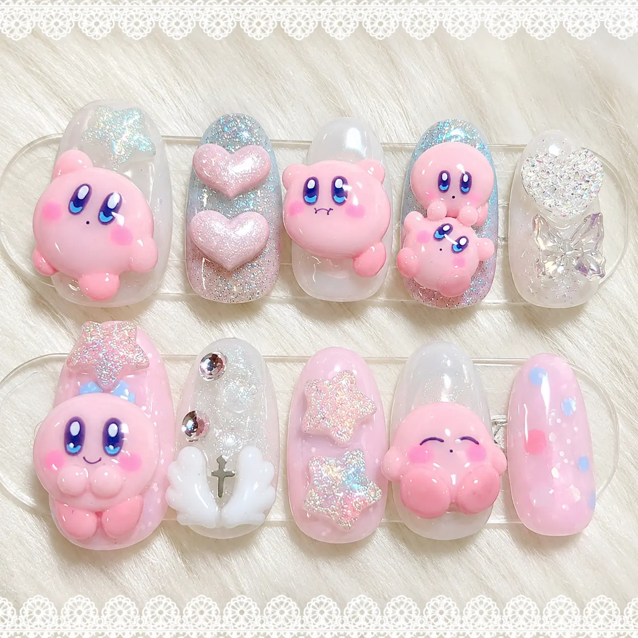 Anime Inspired Cartoon 3D Press On Nails | Kawaii Pastel Iglittera Estarth Japanese Character Nail Art Set FREE Adhesive Tabs  Nail File Cuticle Stick