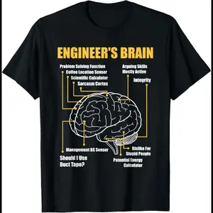 Men's Casual Round Neck Shortsleeve Tshirt - Funny Sarcastic Gift for Engineers