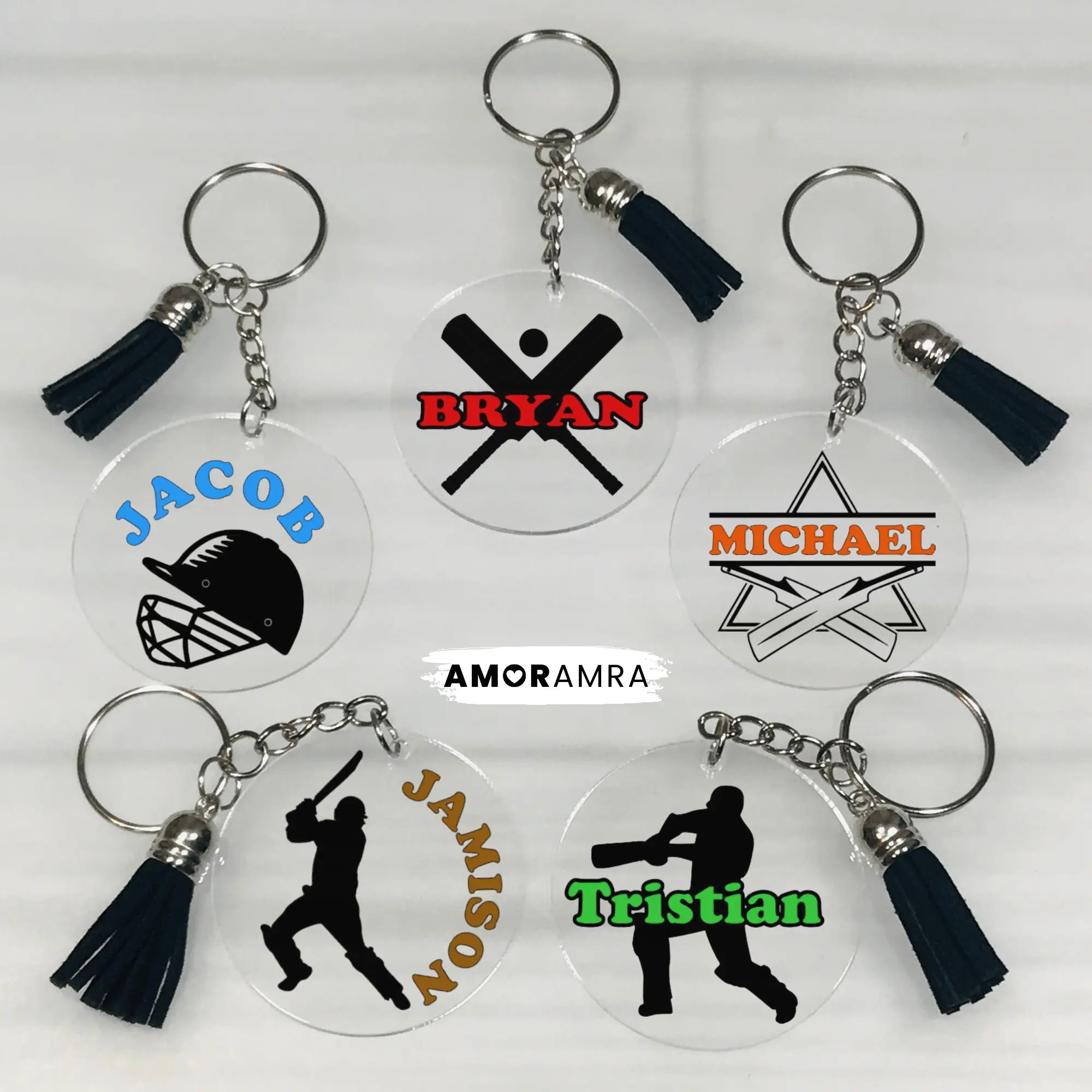 Personalized Cricket Keychain