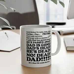 Roseanne Aunt Jackie Dad is Gone Mug, Auntie Barbara Jackie Gift, 90s Sitcom Fan Gift, Funny TV Show Scene Accent Coffee Cup, Gift for Mom