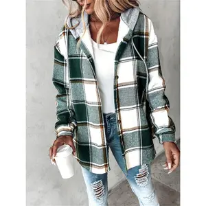 LYWomen'sPlaidHoodedJacketwithFleeceLining-CozyLongSleeveButton-FrontCoat,AdjustableDrawstringHood&jacketswomenwinterclotheswomen