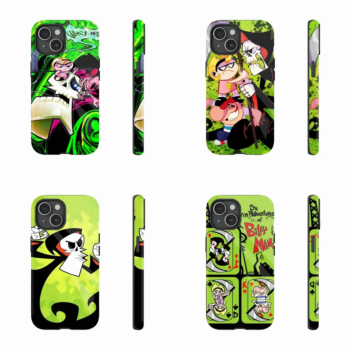 B-Billy and M-Mandy's Halloween Horror Cartoon Adventure Mobile Phone Case for iPhone 16 Pro Max,PBT+TPU Anti-Drop Double-Layer iPhone Case – Heavy-Duty Protection for iPhone 16/15/14/13/12 Pro Max/Plus