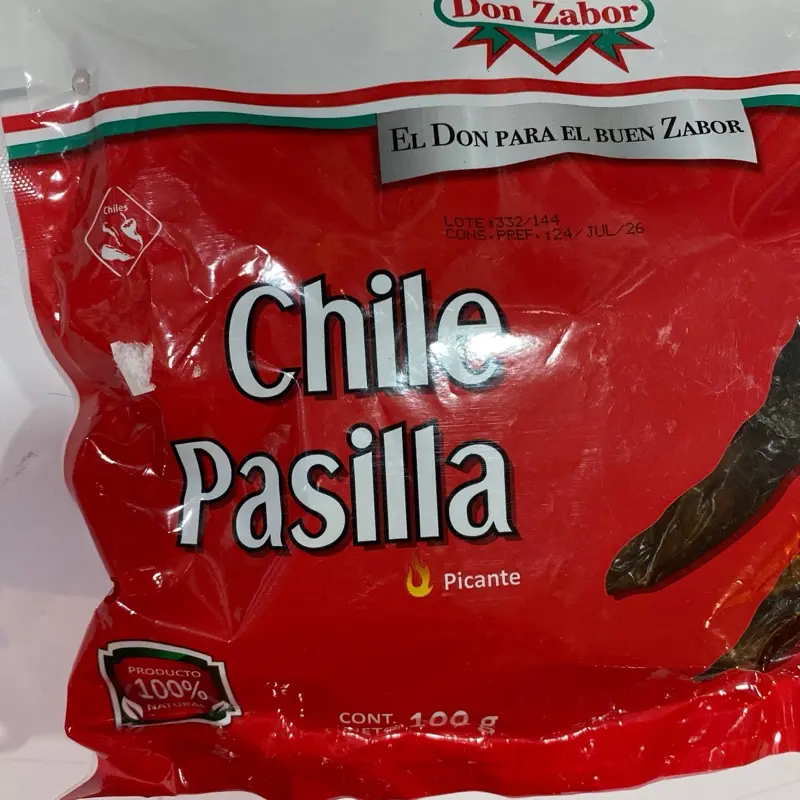 Don Zabor Chile Pasilla Picante 100g Authentic Mexican Dried Peppers for Cooking & Snacking 100% Product