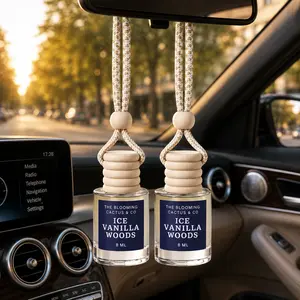 Car Air Hanging Fragrance Oil 2 Pack, Auto Freshener, Essential Oil Diffuser for Cars, Long Lasting Aroma Women Gift, Made in USA, Odors Eliminator, Interior Decor 8 ML