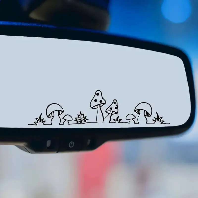 Cute Mushroom Pattern Car Sticker, Rearview Mirror Sticker Car Decals, Car Exterior Decorative Sticker, Universal Car Accessories for Car Interior & Exterior Use, Decal For Cars, Automobile Decals, Car Decorations, Vehicle Decoration, Stickers For Cars