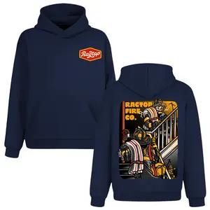 Ragtop Fire Co Firefighter Skull Hoodie, 2 Sides, Volunteer Firefighter Brotherhood Hooded Sweatshirt