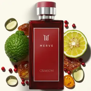 Merve Crimson Cologne For Men 3.4 oz | Long Lasting 12+ Hours | Sichuan Pepper, Vetiver, Citrus, Amber, Musk, Woody, Spicy | Eau de Parfum | Vegan & Cruelty Free | Gift for Him