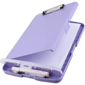 Clipboards Organizer Clipboard with Storage  Clipboard Foldable File Folder Plastic Folio with Storage Case for Teacher,,,Offices (Light Purple)