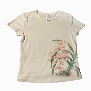 Printed orchid baby tee!