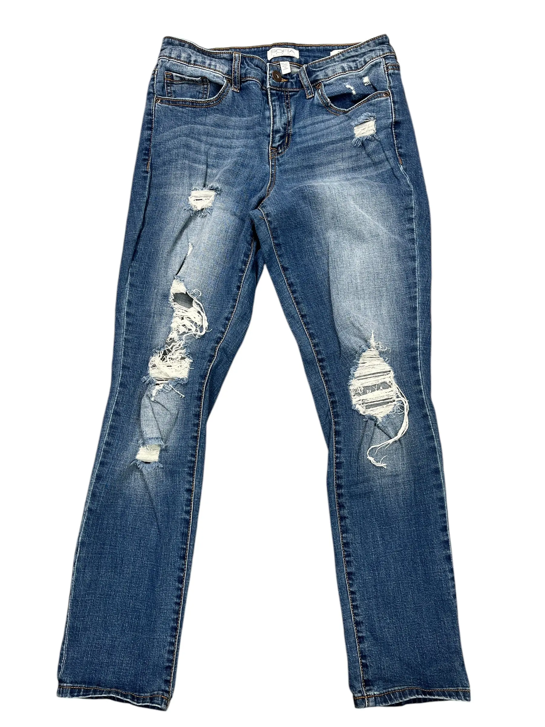 Jeans Boyfriend By Sofia By Sofia Vergara In Blue Denim, Size:4