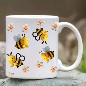 Boob-Bee Coffee Mug with Adorable Bee and Flower Design Perfect for Coffee Lovers and Bee Enthusiasts Ideal Gift for Coffee Enthusiasts