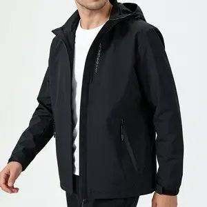 Simple yet elegant!Men's Hooded Zip-up Jacket Wrinkle-resistant Stretch Fabric Comfortable for Everyday Wear  Menswear jackets men Coats