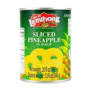 New Lam Thong Canned Sliced Pineapple in Syrup 565g - Thailand's Finest Fruit for Baking, Desserts & Sweet Treats