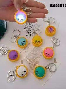 1pcs Realistic Mini Baozi Stress Relief Toy with Keychain, Anti-Anxiety Fidget Spree Puzzle, Cute and Portable Silicone Keyring Accessory, Funny Keychains