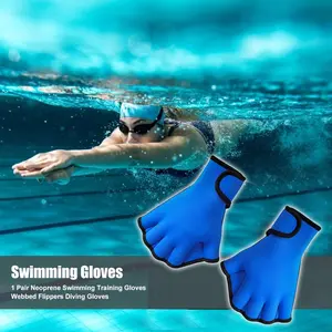 Professional Swimming Water Aerobics Training Gloves Mesh Finger Design Swim Gloves Efficient Water Pushing Gloves Lightweight Comfortable Hand Gear Ideal for Water Sports Fitness Training Aquatic Exercise Accessories