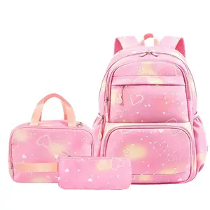 3-Piece Aesthetic Backpack Set – Large Capacity Printed School Bag for Students