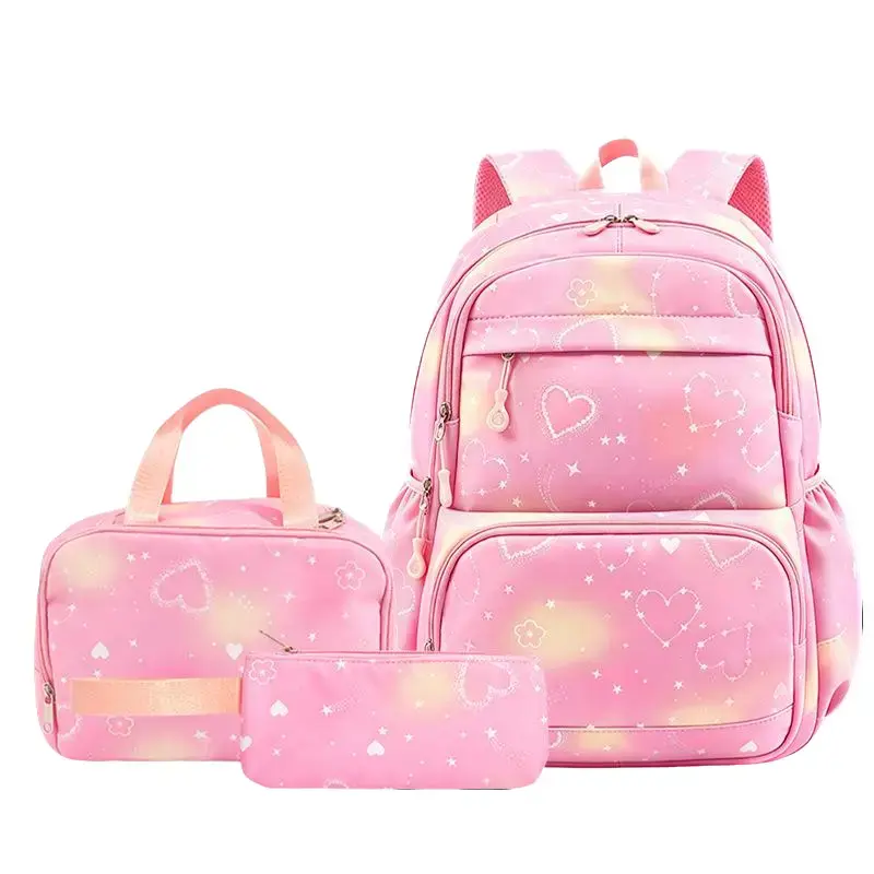 3-Piece Aesthetic Backpack Set – Large Capacity Printed School Bag for Students