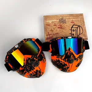 Motorcycle Snow Goggles Mask UV400 Outdoor Riding Men's Windproof Sand Protection Goggles Helmet Mask Face Shield