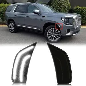 LED Side Marker Lights Smoked Lens White 12V IP67 Waterproof High Bright Fender Lights for Tahoe Yukon Suburban Escalade Direct Plug Play OEM Replacement CarMods LEDLights