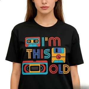 I'm This Old Nostalgic T-Shirt, Retro 80s 90s Cassette Tape Design, Comfortable All-Season Unisex Wear, Stylish and Fun Vintage Gift