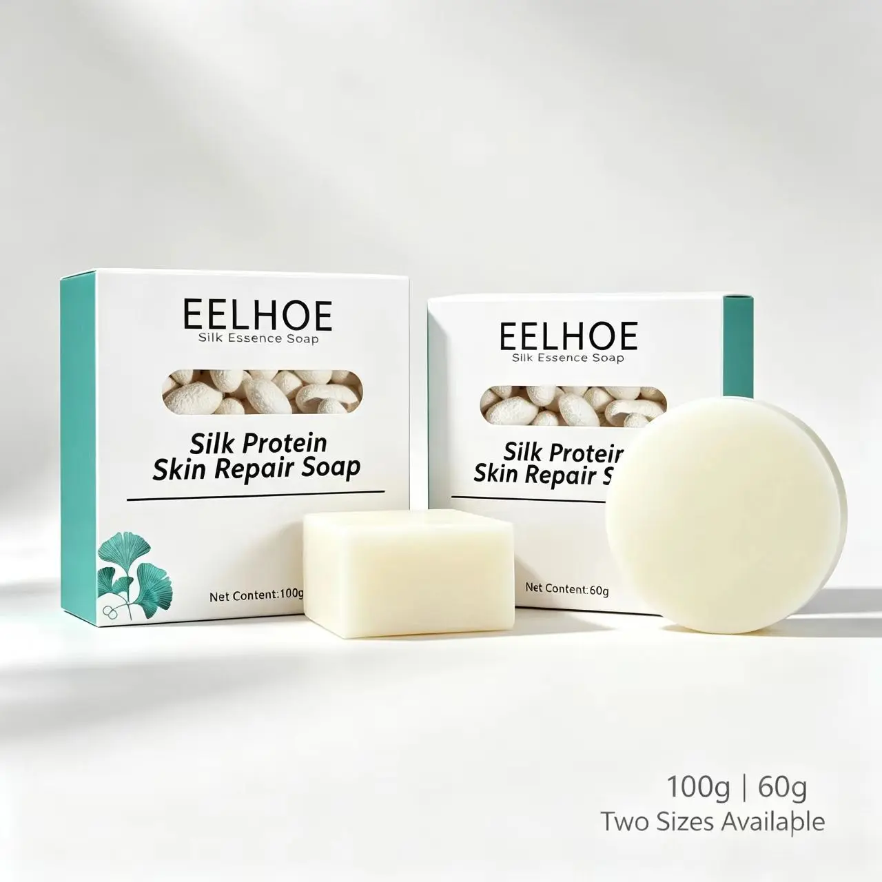 Goat Milk Silk Protein Soap - Body Care Cleansing Bar with Plant Extracts, Foam Formula, Hydrating Cleanse, Gentle Round/Square 60g/100g Bar for Daily Face & Body Use