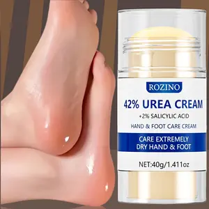 ROZINO Urea Hand Foot Care Cream 2 Pack High Concentration Urea Formula with Salicylic Acid Exfoliation Microcrystalline Frozen Texture Fast Absorption Non Greasy Improves Extremely Dry Skin Full Body Application Moisturizing Hydration